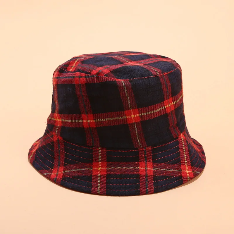 2019 хлопок двухсторонняя клетчатая шляпа Рыбацкая на открытом воздухе от солнца