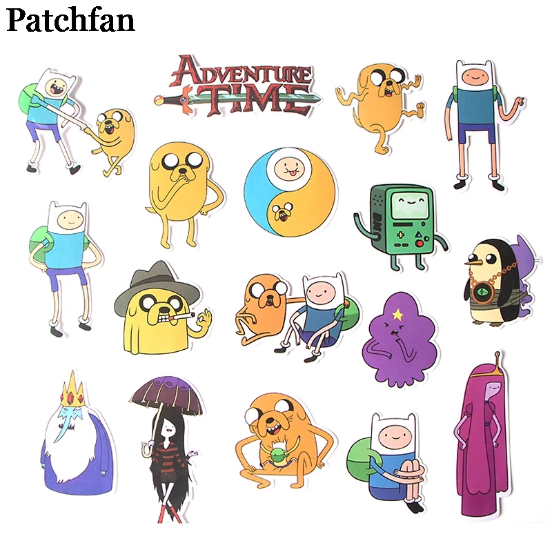 Patchfan 17 шт. креативные значки Adventur time DIY декоративные наклейки мультяшный стиль для DIY ПК стены телефон Скрапбукинг альбом A2087
