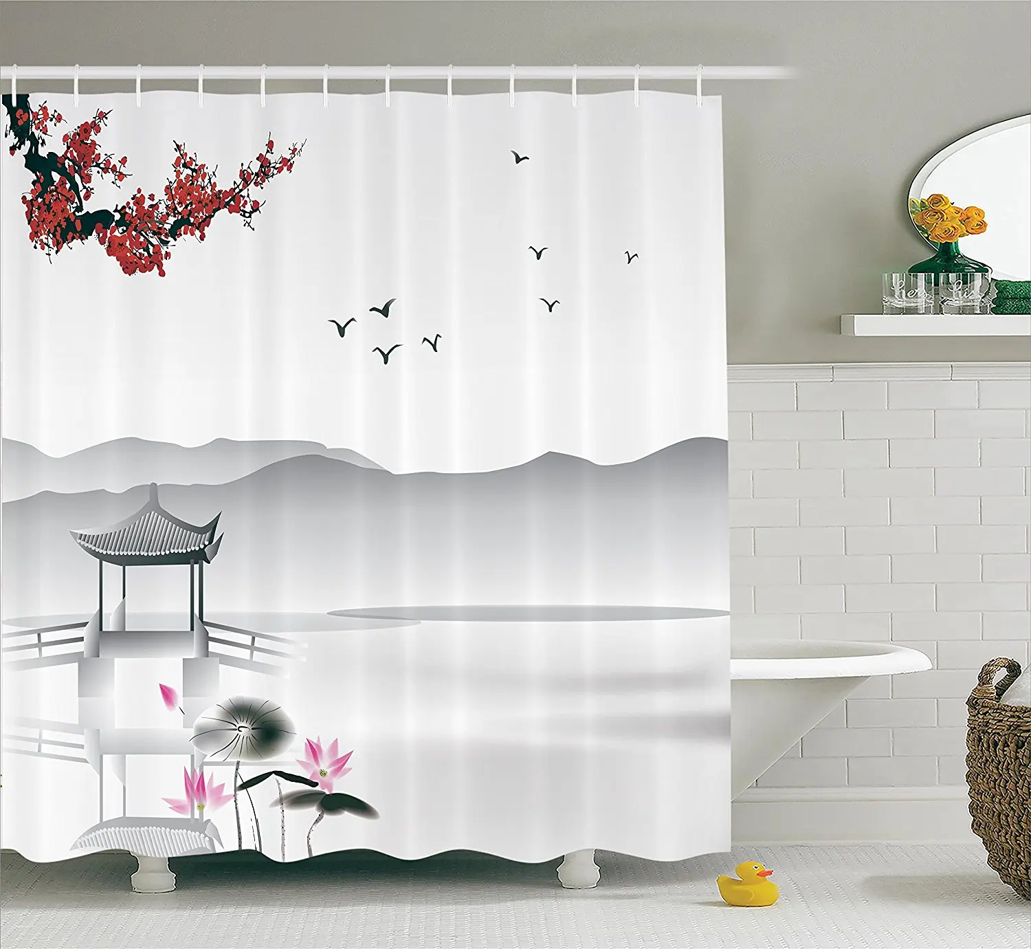 Деревенский Декор для ванной красочные деревянные доски черная люстра полиэстер