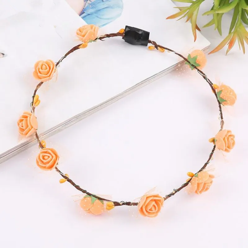 20pcs Foam Flowers Leds Flashing Headband Garland Women Girls Glow Headwear Hair Party home decor birthday|Сверкающие товары для