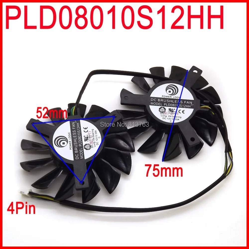 2 шт./лот PLD08010S12HH 75 мм 12 В постоянного тока 0 35 а 4 контактный сменный вентилятор для