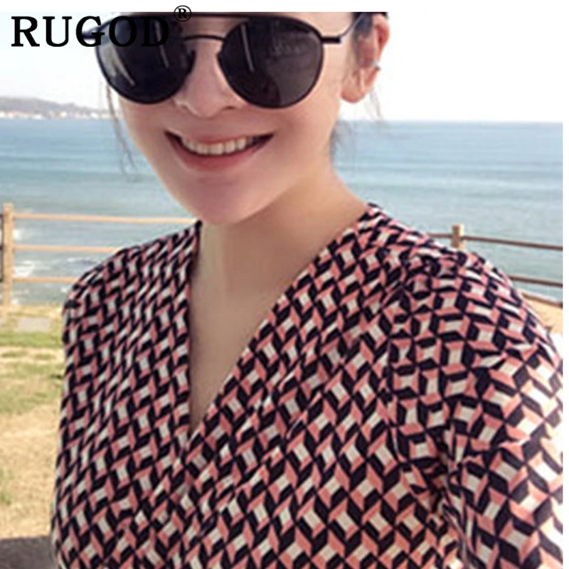 Женское Свободное платье с v-образным вырезом RUGOD летнее пляжное в стиле бохо