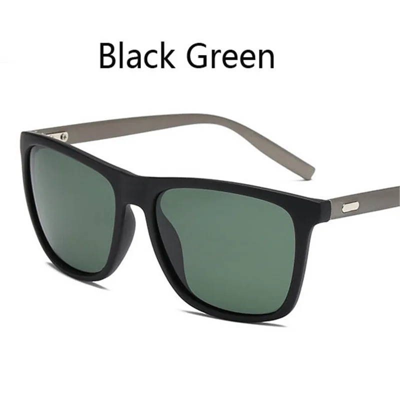 Black Green Занавес, фирменный дизайн, Классические поляризованные солнцезащитные очки для мужчин и женщин, для вождения, квадратная оправа, солнцезащитные очки, мужские очки, UV400, Gafas De Sol - Цвет линз: Black Green
