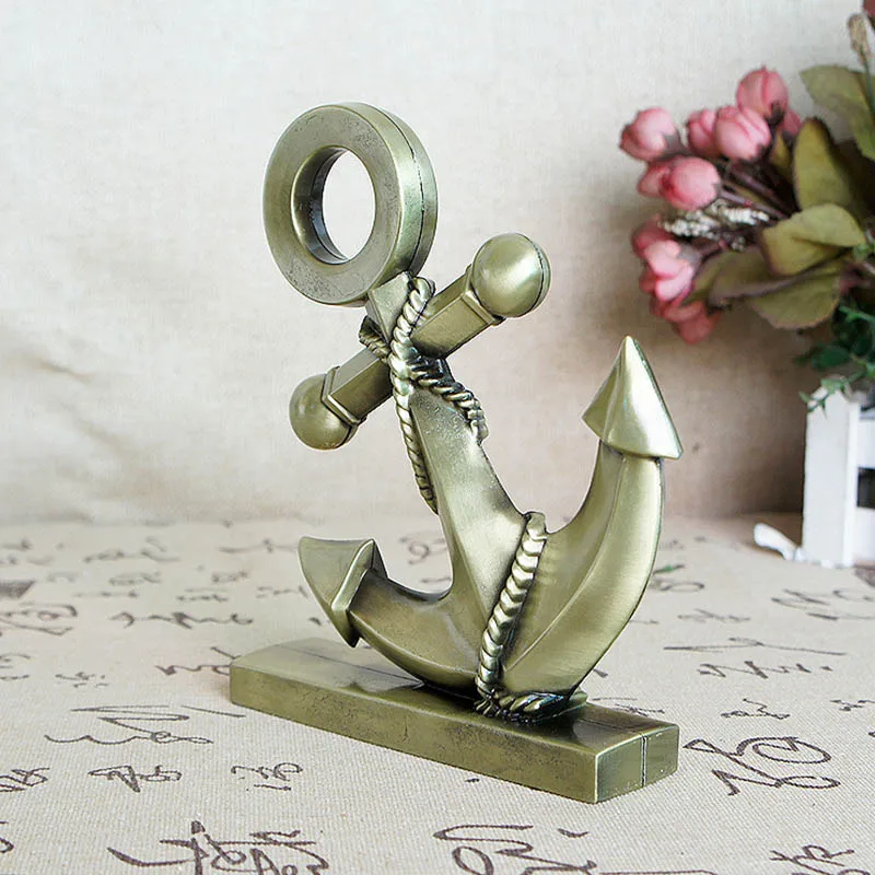 High Quality Home Decorations Metal Craft Alloy Anchor Model Desktop Figurine Ornament Decoration Accessories Modern | Дом и сад