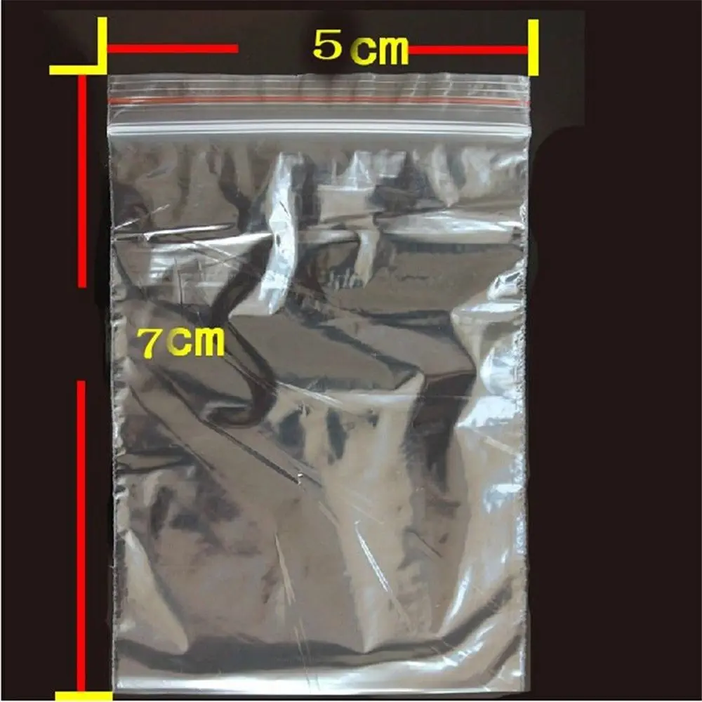 5CM X 7CM 100 шт Прозрачные полиэтиленовые пакеты, толстые, закрывающиеся на молнии, пластиковые Полиэтиленовые прозрачные пакеты для упаковки ювелирных изделий, 5X7/6X4 см - Цвет: 5CM X 7CM