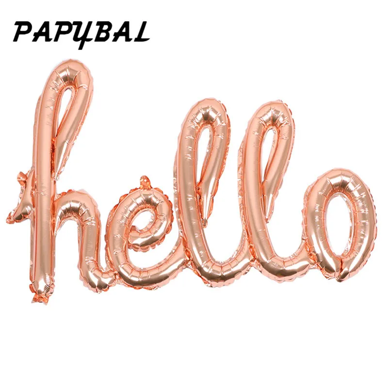 Большие размеры 90x60 см ссылка розовое золото Hello Baby Love шарики, День подарков будущей матери Свадебный день рождения Декор шары надувные воздушные шары