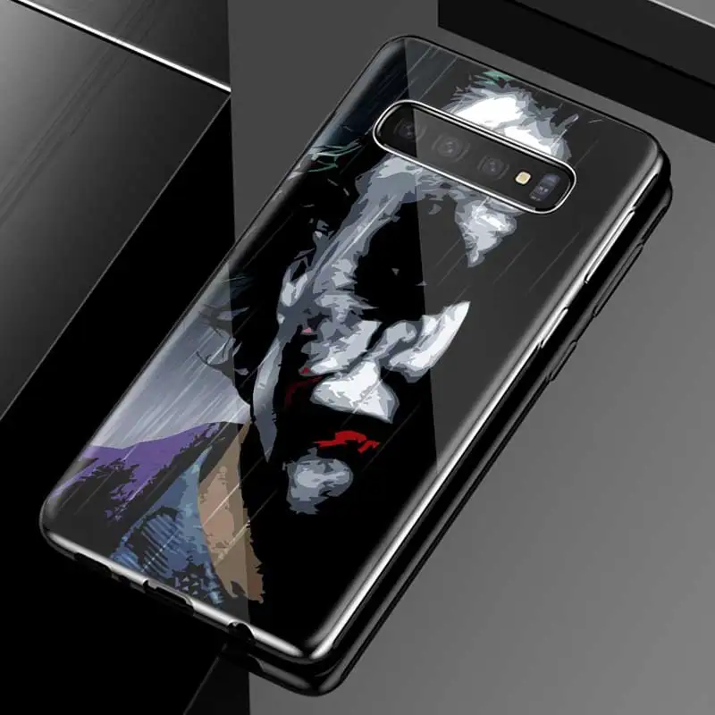 Бэтмен Джокер темно-черный рыцарь печати чехол для samsung Galaxy S10 5G S10e S9 S8 Plus Note 9 10 105G Plus A50 A30 A70 стеклянный чехол