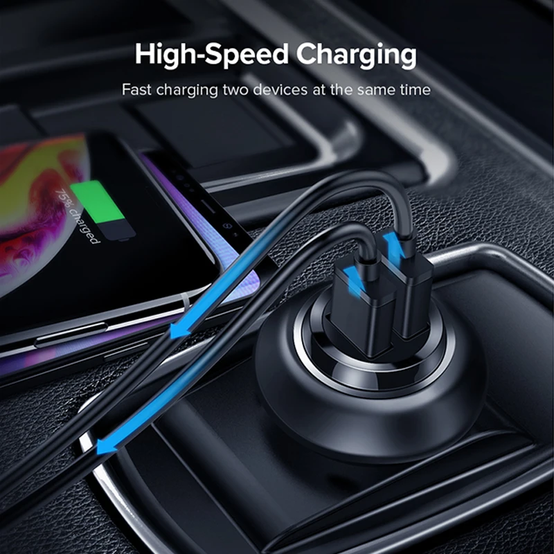 Автомобильное зарядное устройство для Xiaomi Mini А быстрое автомобильное с двумя Usb