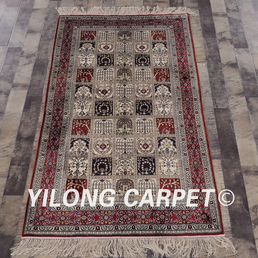 YILONG 3 'x 5' персидский шелк садовый коврик изысканный четырехсезонный Шелковый