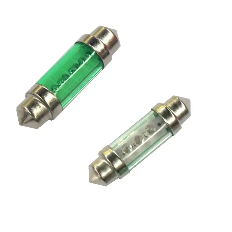 10 шт. Φ 7000K зеленые автомобильные лампы C5W автомобильная лампа с лампочкой без