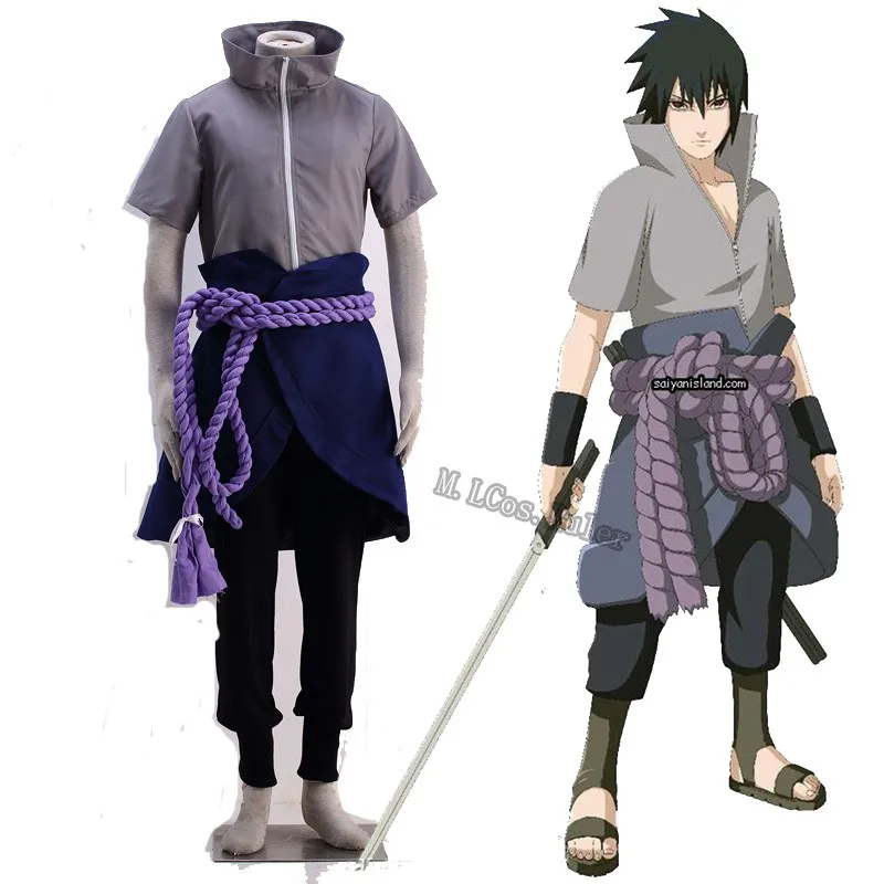 Подгонянный Косплей Костюм для Наруто Учиха Косплей-костюм SASUKE аксессуары
