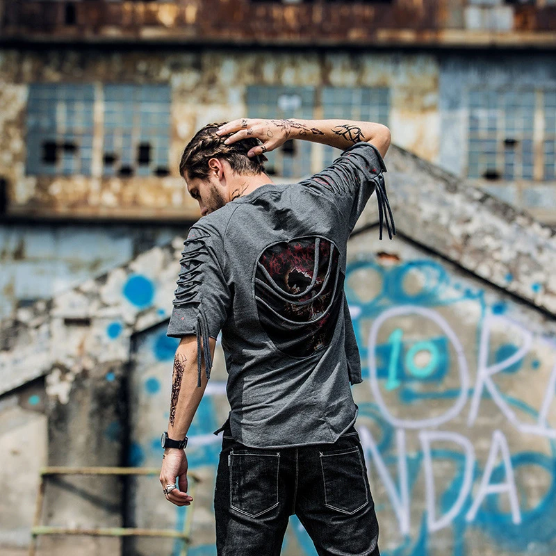 Личность Для мужчин в стиле хип-хоп Короткие рукава уличная одежда футболки