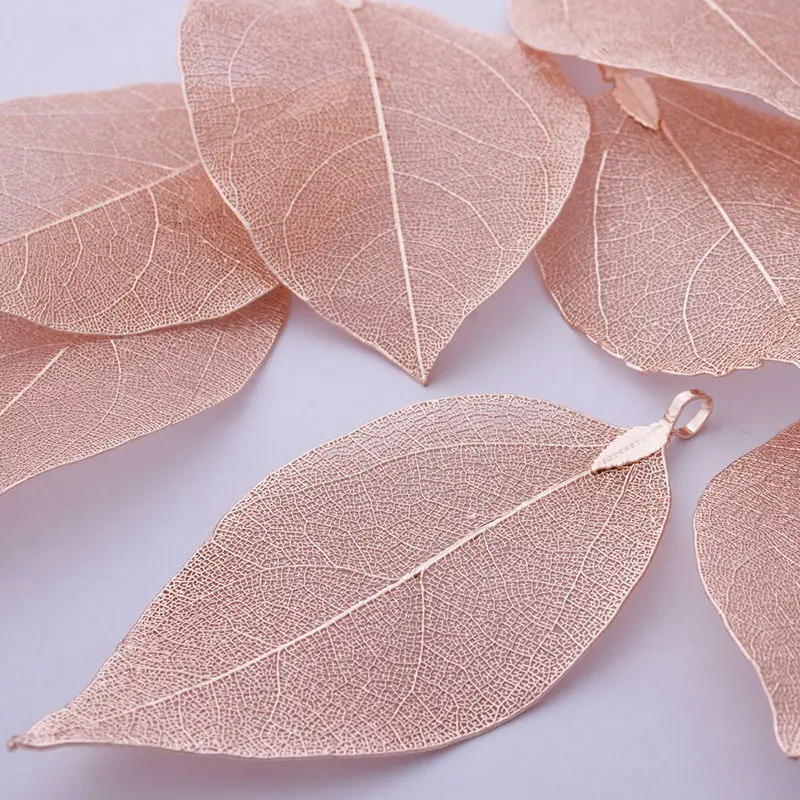 Листья из Натурального Орехового дерева с гальваническим покрытием листья