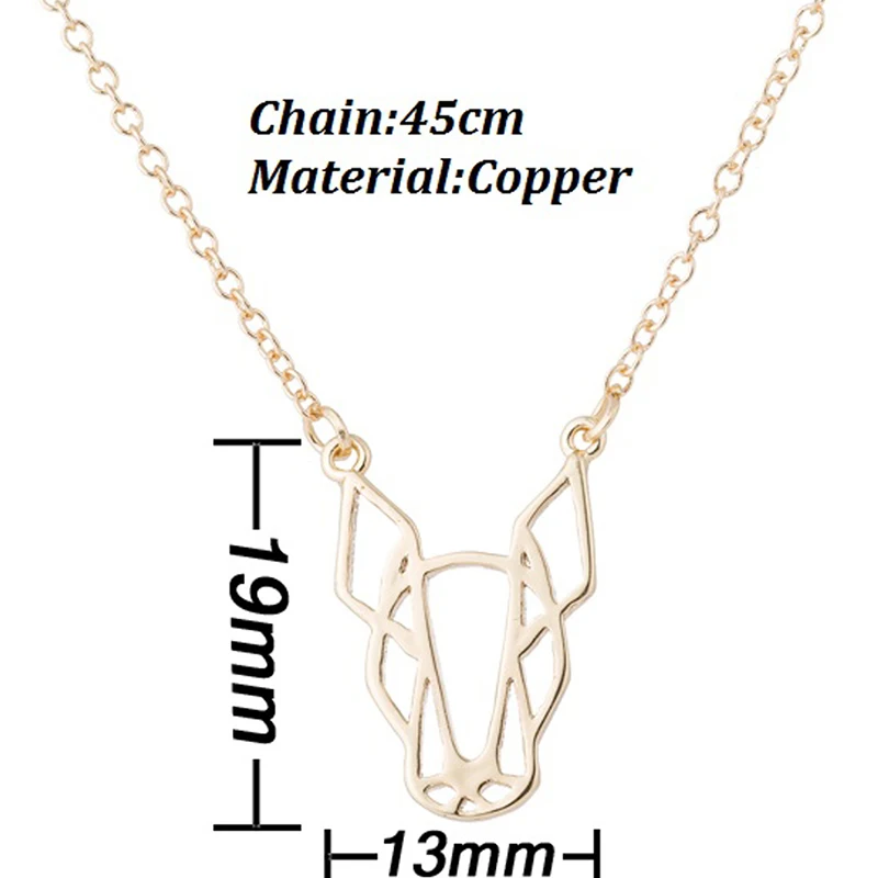 Ожерелье Yiustar с подвеской в виде собаки Бультерьера позолоченное ювелирное