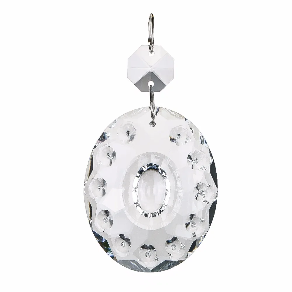 H & D 50 мм 5 шт. овальное стекло K9 хрустальные призмы Suncatcher подвески люстры запчасти