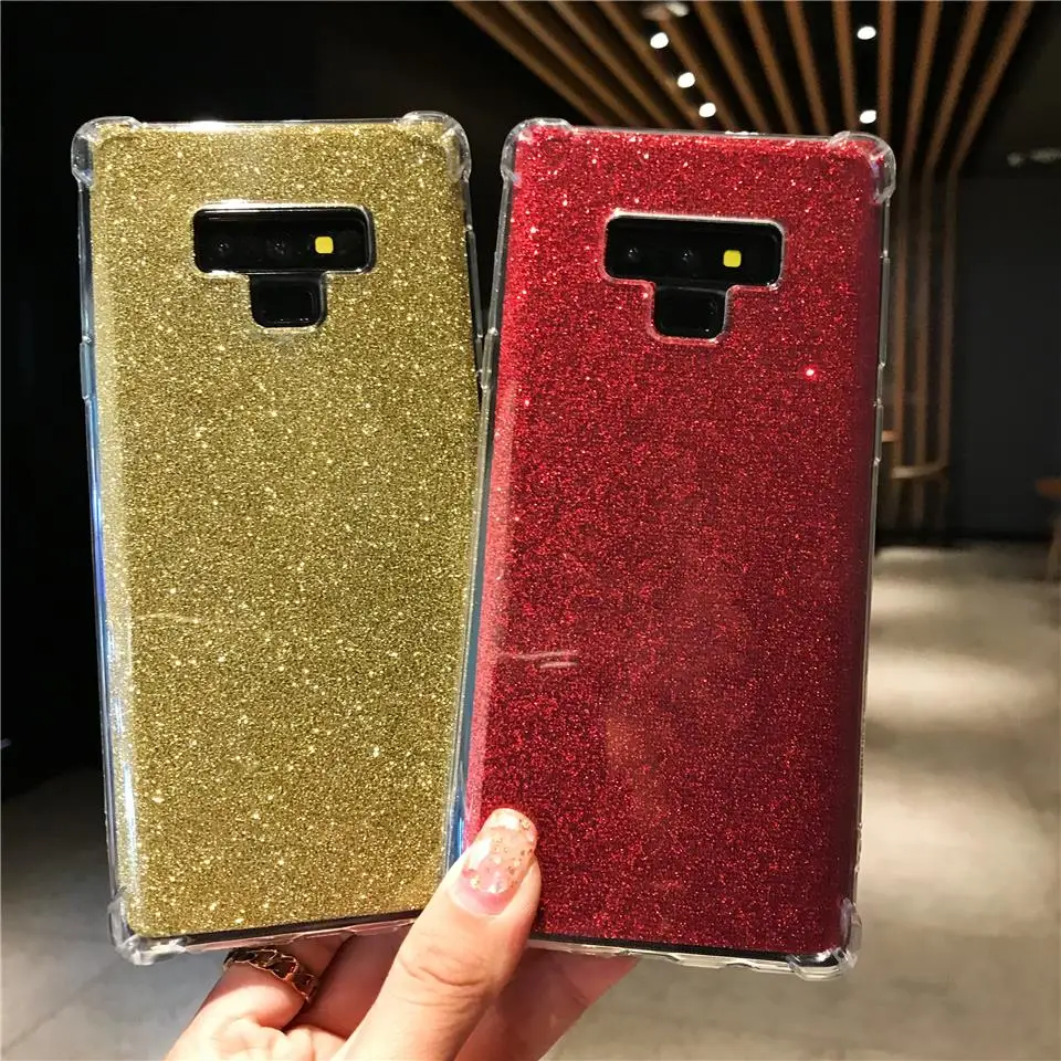 Для samsung примечание 9 8 S10 S10E S9 плюс крышка блеск Броня силиконовый чехол ТПУ Мягкая