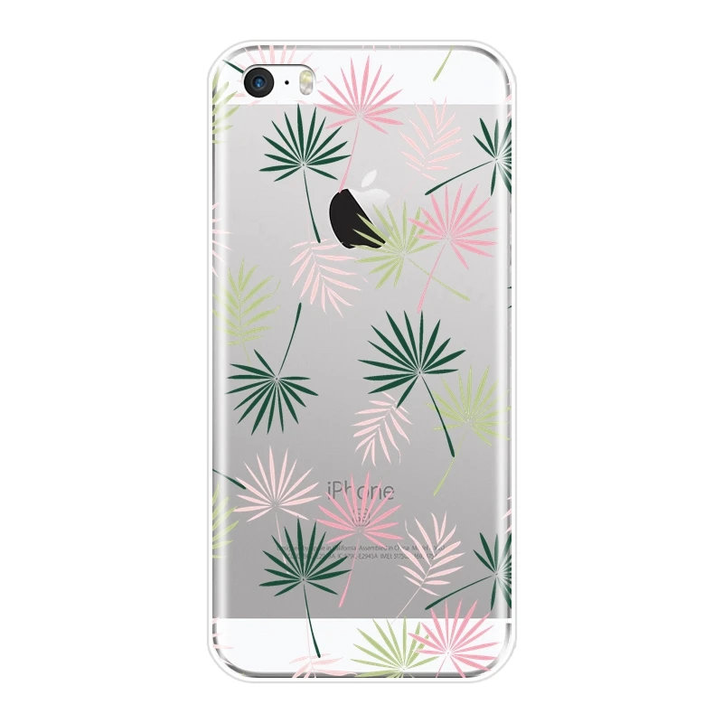 ТПУ розовый цветок Подсолнечник цветочный лист задняя крышка для Apple iPhone 4 4S 5 5C 5S SE
