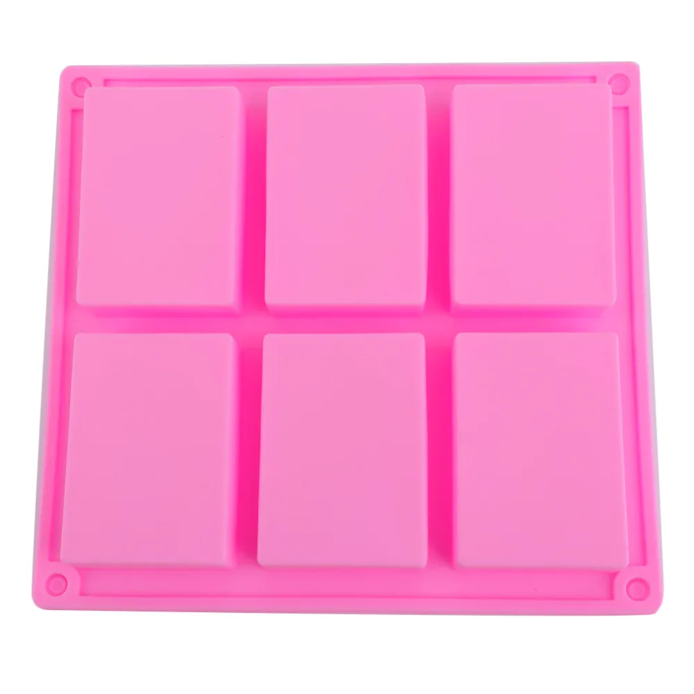 Практичная силиконовая форма для мыла ручной работы 6 отверстий прямоугольные