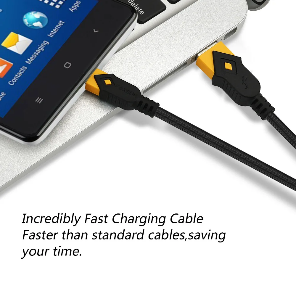 Micro USB 2 0 A кабель Foxsun нейлоновый Плетеный зарядный для Android шнур Samsung Kindle HTC Nexus LG Sony