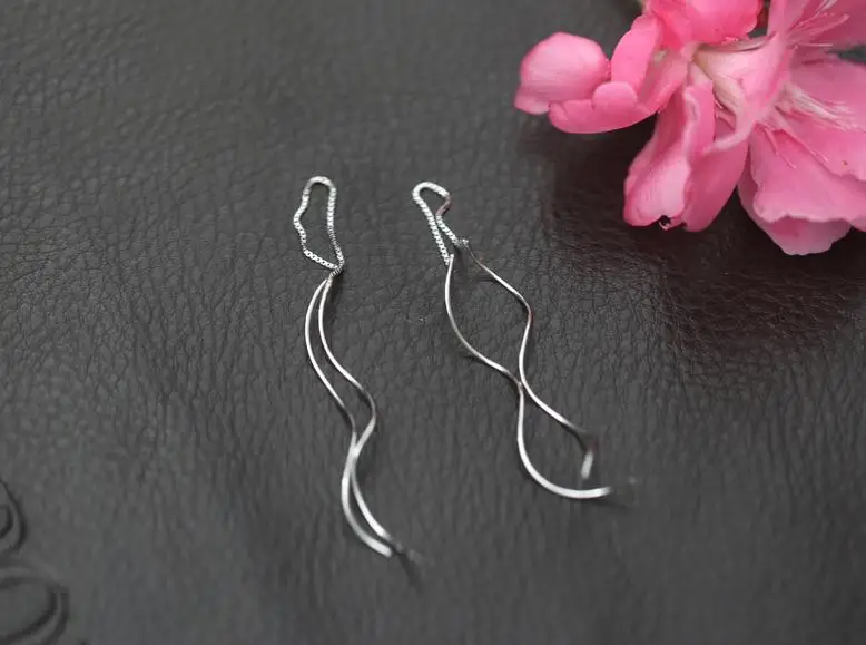 Реальные. Серьги подвески в форме рыбы GTLE359 Серебристые серьги протяжки водной