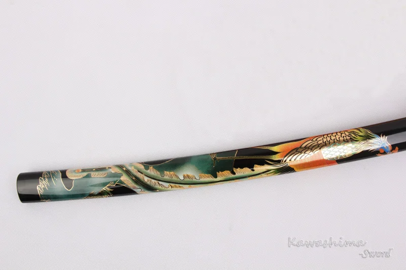 Японский самурайский катана узор в виде феникса кованая Дамасская сталь