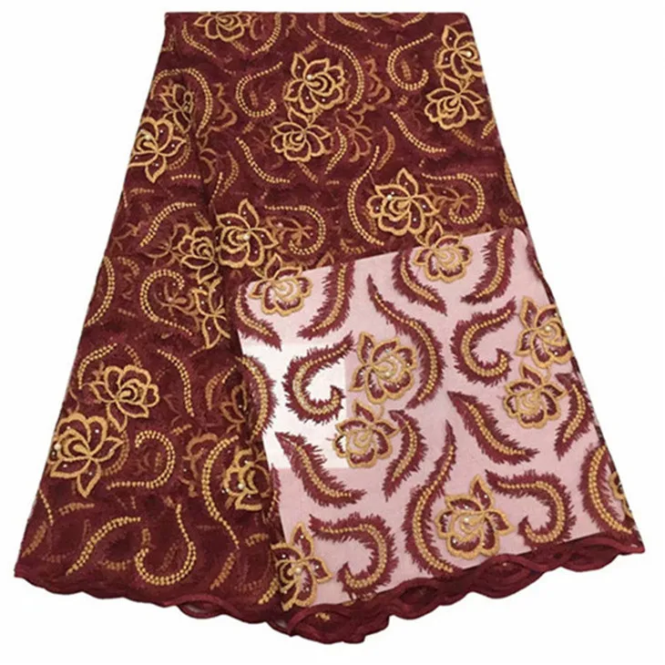 Африканские камни бусины кружевная ткань оранжевый цвет 2019 высокое качество