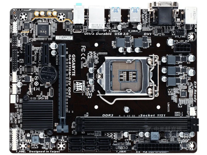 Gigabyte GA B150M D2V DDR3 настольная материнская плата B150 LGA 1151 Core i7 i5 i3 16G SATA3 USB3.0 VGA DVI Micro
