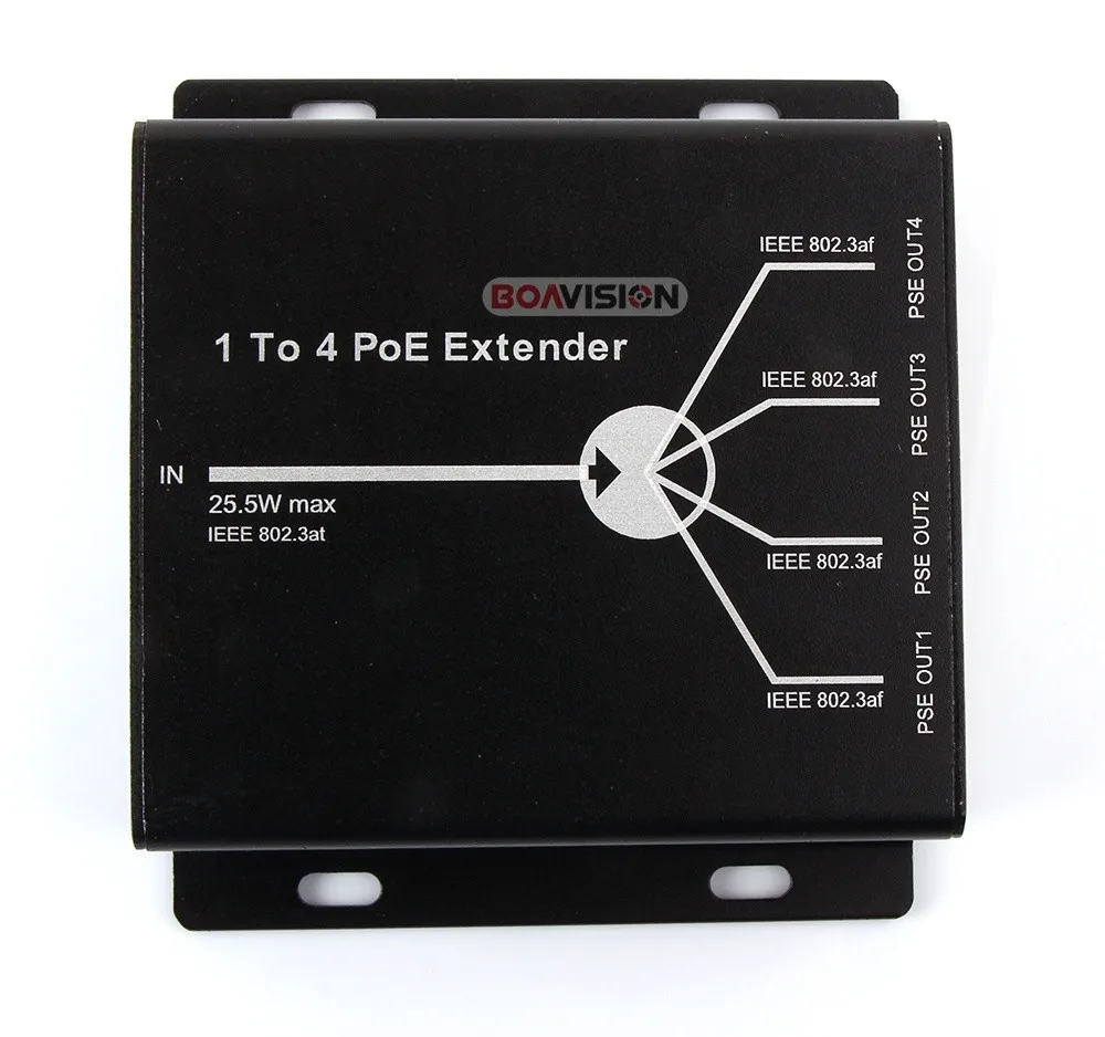 Мини 10/100 м 4 порта POE удлинитель 25,5 Вт-расширение 120 метров IEEE802.3af POE сетевые устройства Plug-and-Play