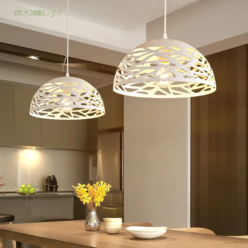 Free Shipping Modern Led Pendant Lamp White Black Painting Metal Light for Stair Dinning Living Room Hanging Lighting | Лампы и