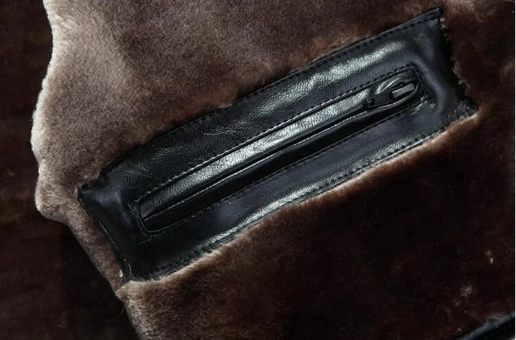 Меховая зимняя куртка новинка 2019 Мужская модная Толстая теплая кожаная пальто