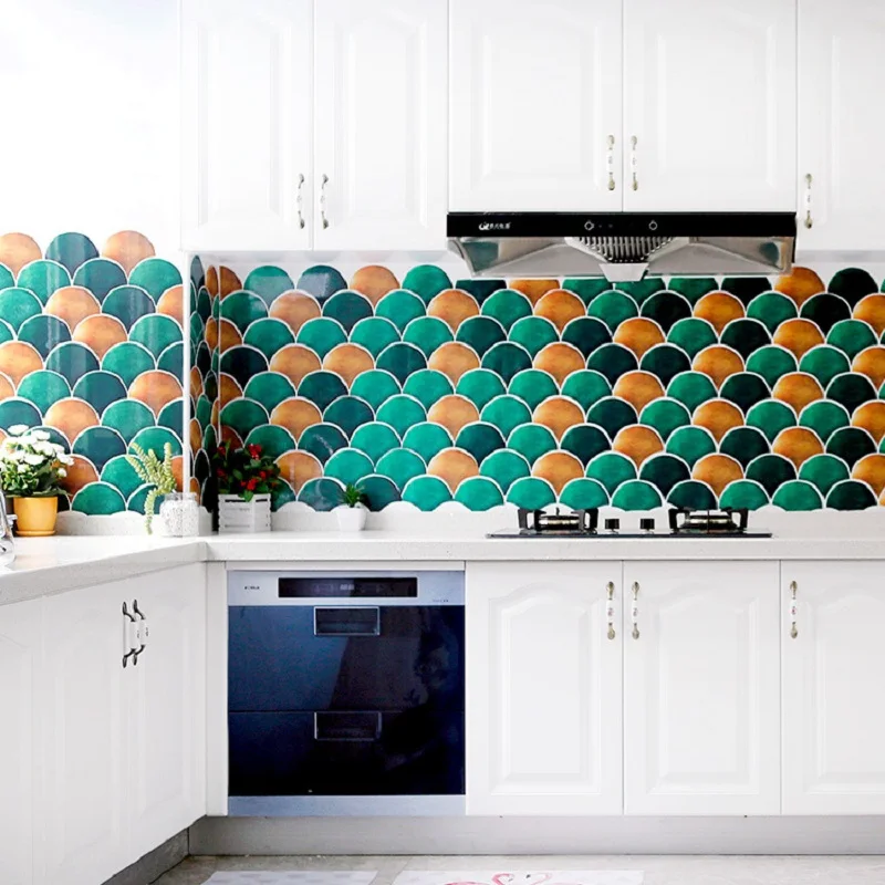 Имитация INS Дракон весы ПВХ ретро гостиная спальня обои настенная наклейка кухня