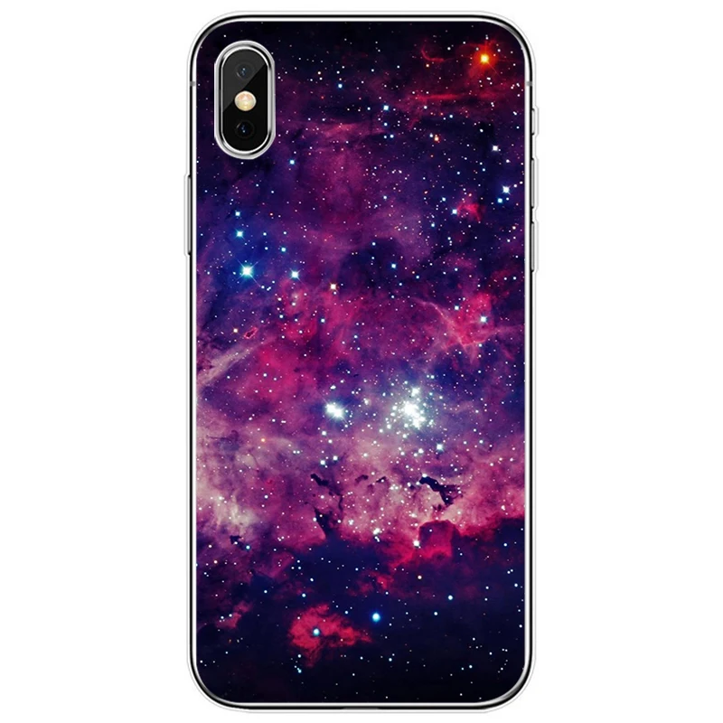 Мягкий силиконовый чехол для телефона с красочным космосом galaxy universe iPhone 6 6plus 7 8plus