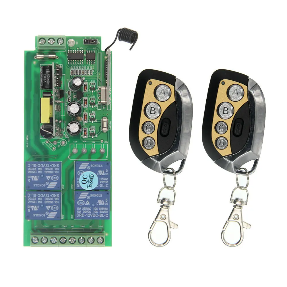 Умный дом 85V ~ 250V 110V 220V 4CH 4 CH RF беспроводной пульт дистанционного управления реле