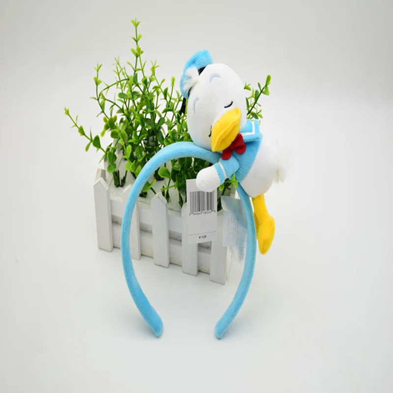 H Диснейленд аксессуары Микки уши 3D повязки на голову куклы Минни Винни Пух Дональд Дак волосы дети девочки Плюшевые игрушки головной убор - Цвет: H