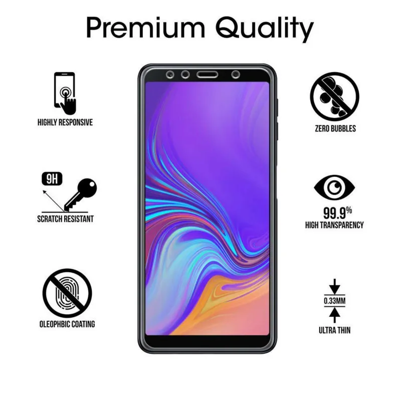 2018 Премиум качество Стекло на samsung J4 J4plus J6 J6plus J8 J8plus Передняя пленка A6 A6plus A8 A8plus A7