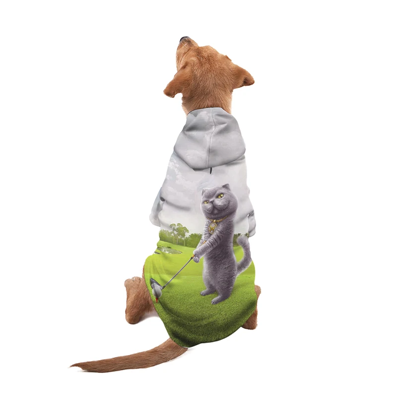 PAWZRoad Pet 3D цифровой худи с кошкой для собак уникальные изображения зимняя одежда для маленьких и крупных собак Одежда для щенков пальто куртка