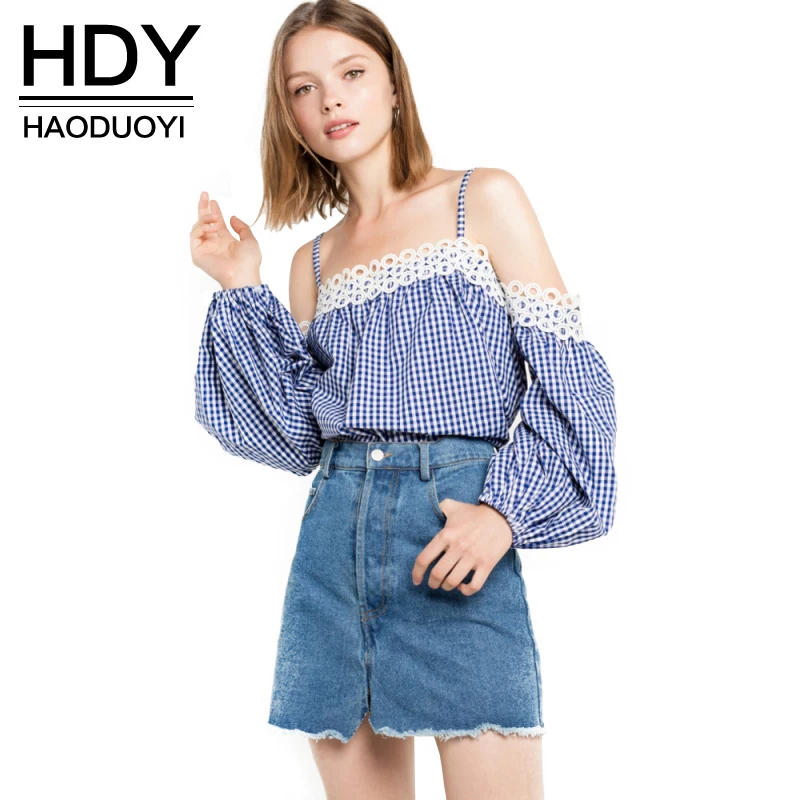 HDY Haoduoyi Для женщин в полоску с открытыми плечами и прелестные модные туфли