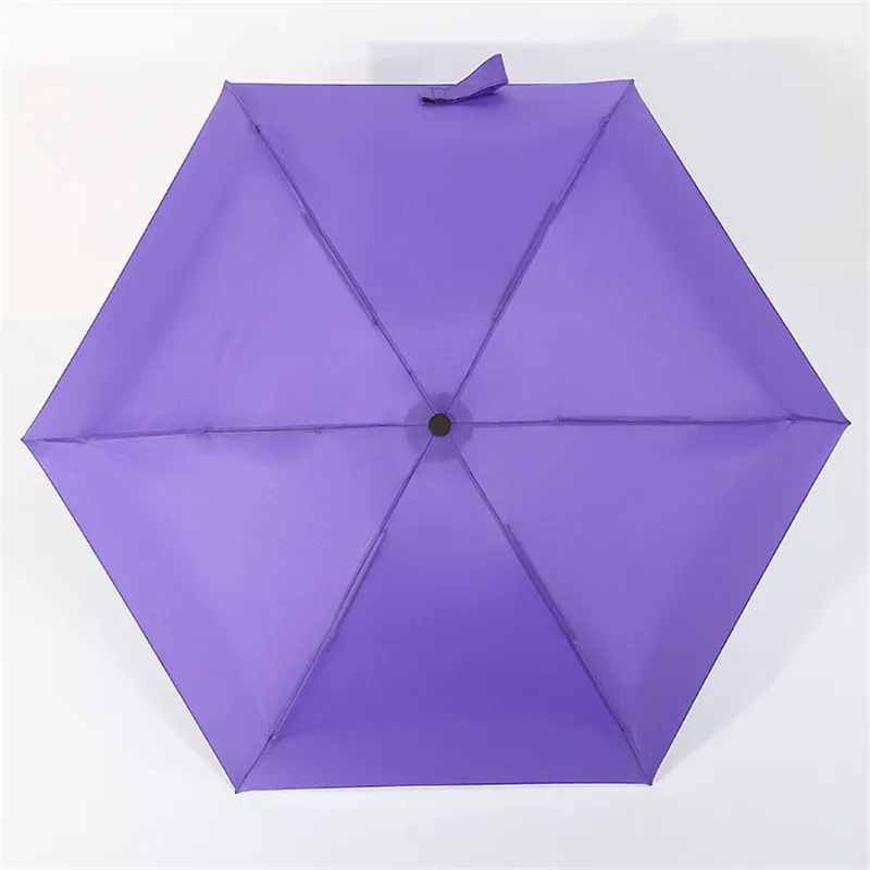 Purple DMBRELLA 6 цветов Мини карманный зонтик женский УФ маленький зонтик подарок для девочки Анти-УФ водонепроницаемый портативный дорожный дропшиппинг - Цвет: Purple