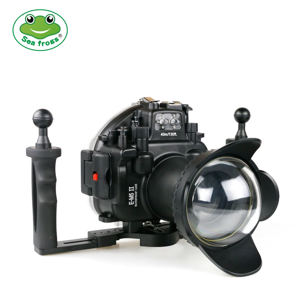 売却 Seafrogs 40 メートル 130ft 水中防水ハウジングケースオリンパス E-M5 マーク II サポート 12-50 ミリメートルレンズトレイと魚眼レンズ