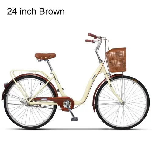 24 inch Brown Феникс 20 ''24'' 26 ''женский велосипед для взрослых Ретро городской студенческий велосипед барабанный тормозной велосипед для женщин bisiklet bicicleta bicicletas - Цвет: 24 inch Brown