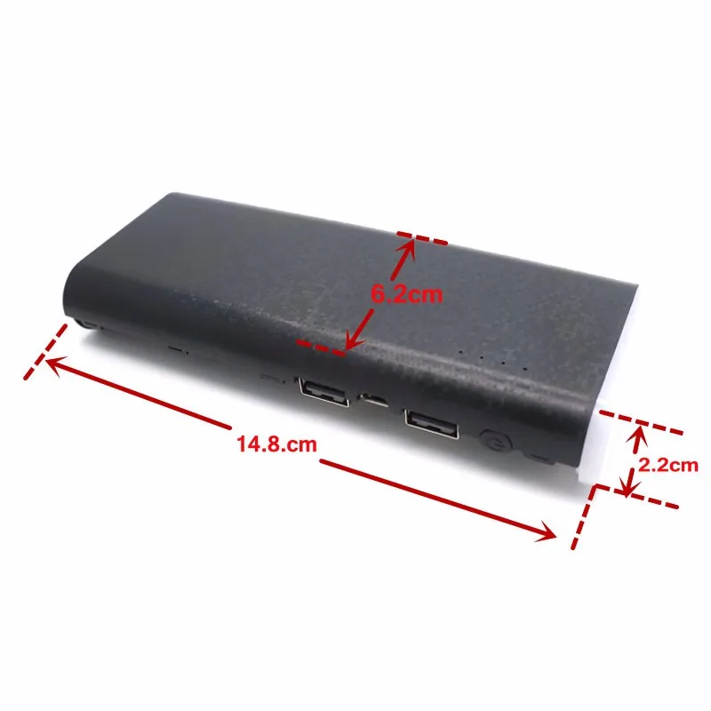 Без аккумулятора 18650 USB портативное зарядное устройство Внешний аккумулятор чехол Комплект внешней коробки DIY зарядное устройство коробка с двумя USB для iPhone android