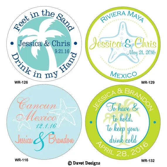 50 шт. пользовательские свадебные наклейки этикетки Sea Shell Beach Classic Round Sticker