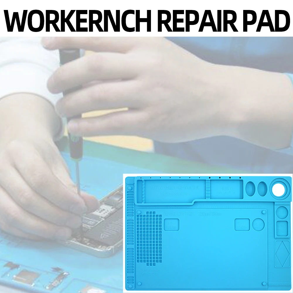 Многофункциональный телефон ПК ремонт компьютера Workbench Pad со шкалой дизайн мульти-сетки винт отверстие силиконовый теплоизоляционный коврик