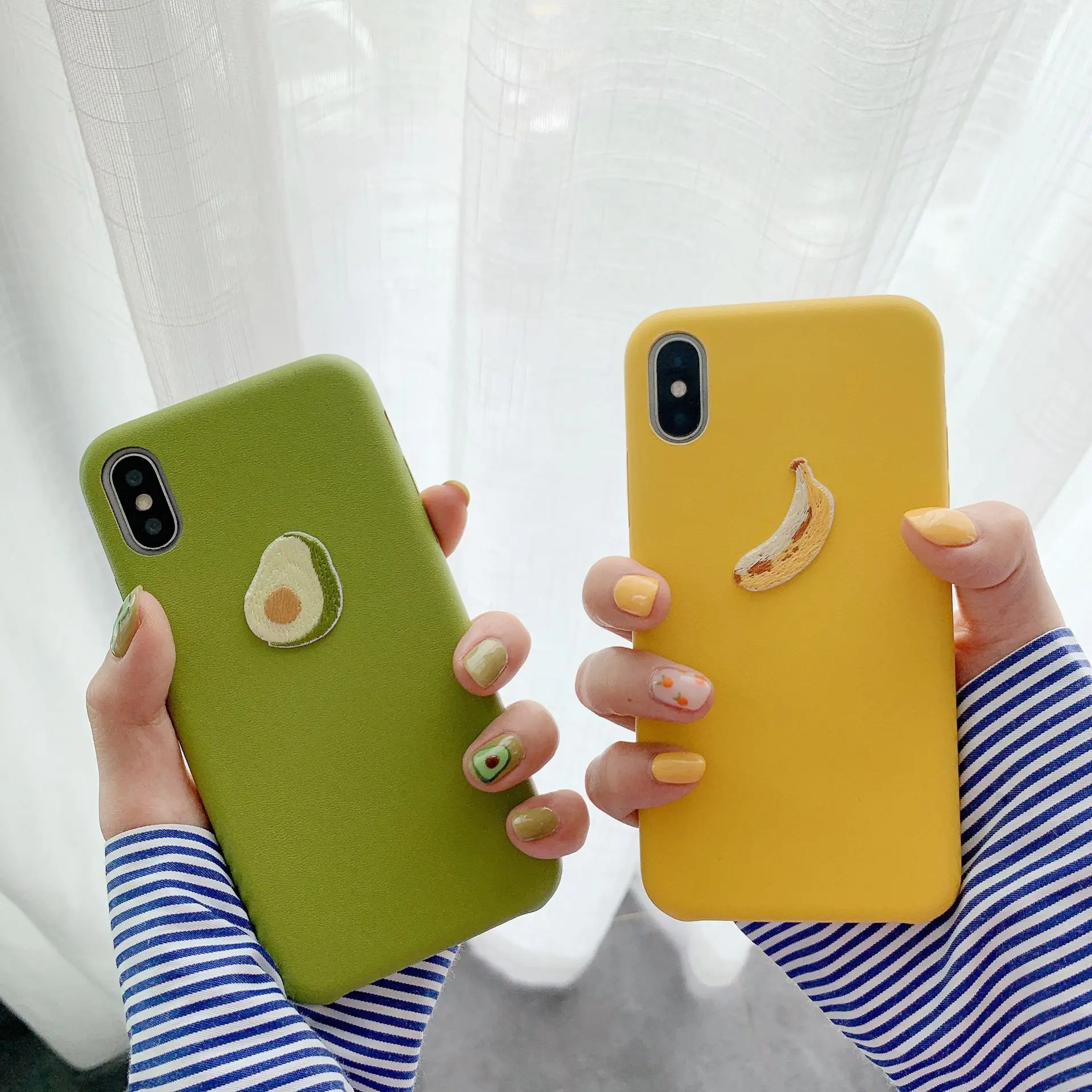 3D рельефный милый чехол для телефона с фруктовым авокадо бананом iPhone 7 Puls 6 6S 8 X Xr