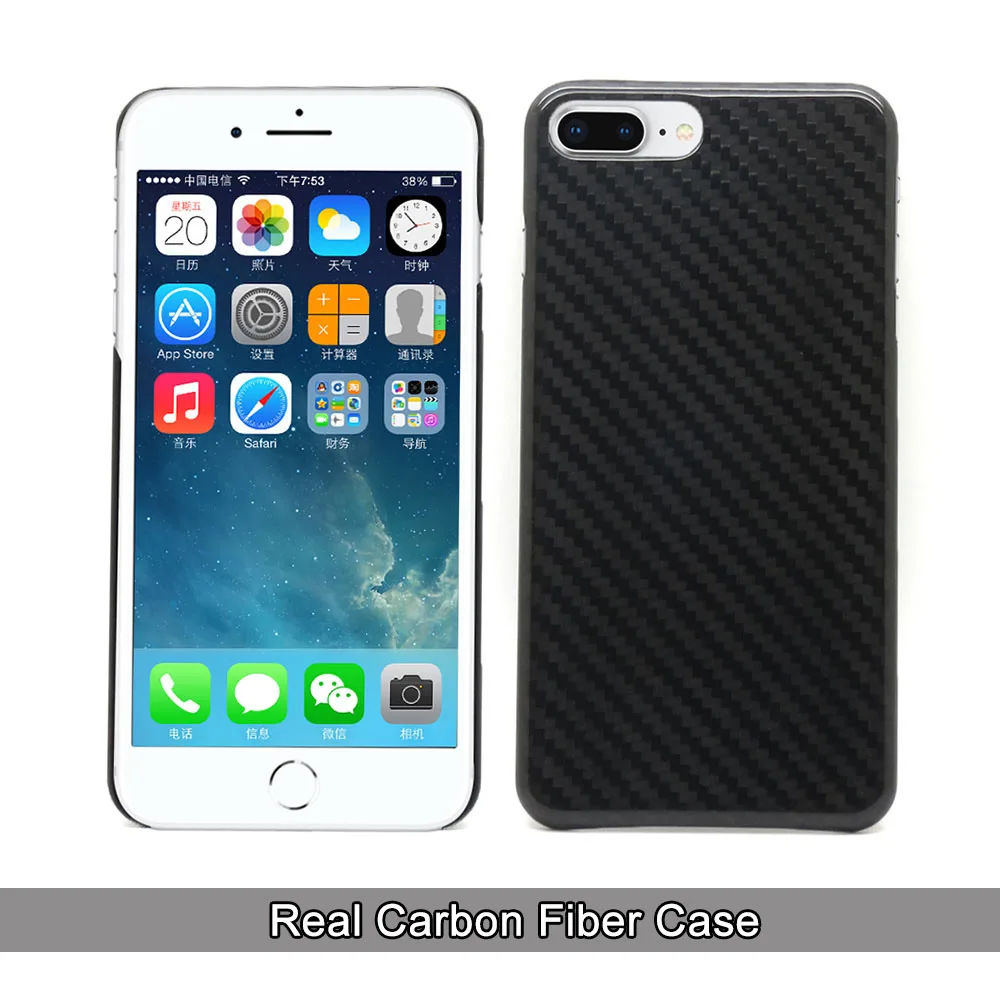 Чехол из настоящего углеродного волокна для iPhone 8 Plus, ультра тонкий роскошный чехол из арамидного волокна для Apple iPhone 7 Plus, новое поступление - Цвет: Carbon Fiber Black
