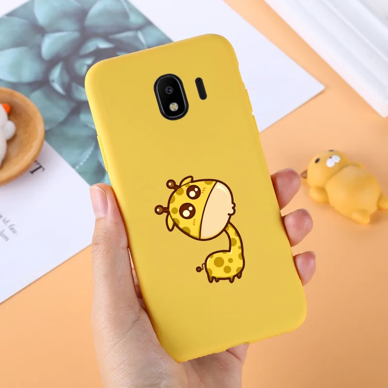 For Samsung Galaxy J4 2018 Case Soft Silicon Back Cover J400F J400 Bags Protective Cases Yellow Plus |