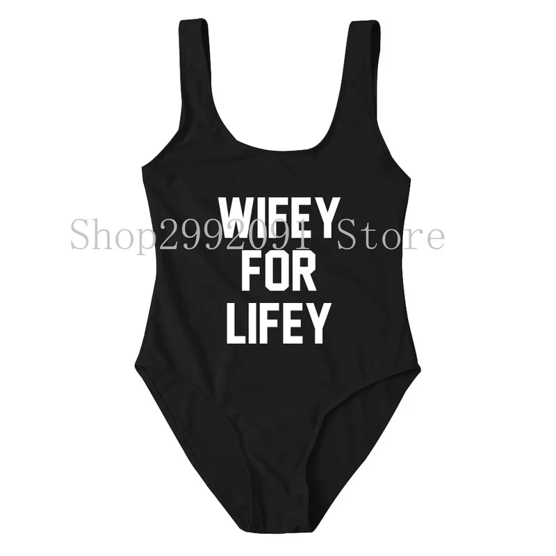 WIFEY FOR LIFEY купальники с высоким вырезом наряд для медового месяца подарок невесты