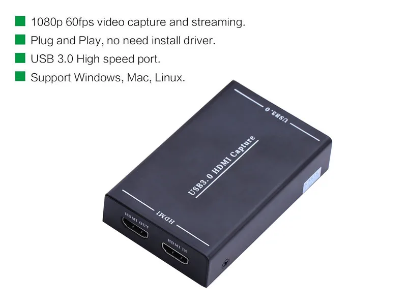 HD60 1080P USB 3,0 HDMI Карта видеозахвата Запись потоковая трансляция в прямом эфире для PS3 PS4 видеокамера конференции игра OBS Youtube