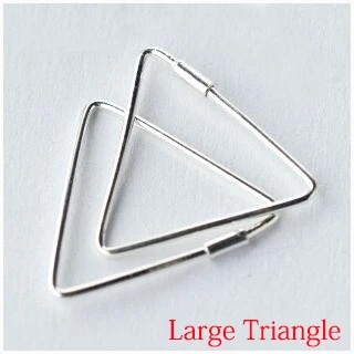 Large Triangle SRCOI 925 стерлингового серебра минималистичные геометрические корейские сережки-шпильки телевизионная драма простой стиль квадратные серьги для женщин Горячая Распродажа - Окраска металла: Large Triangle