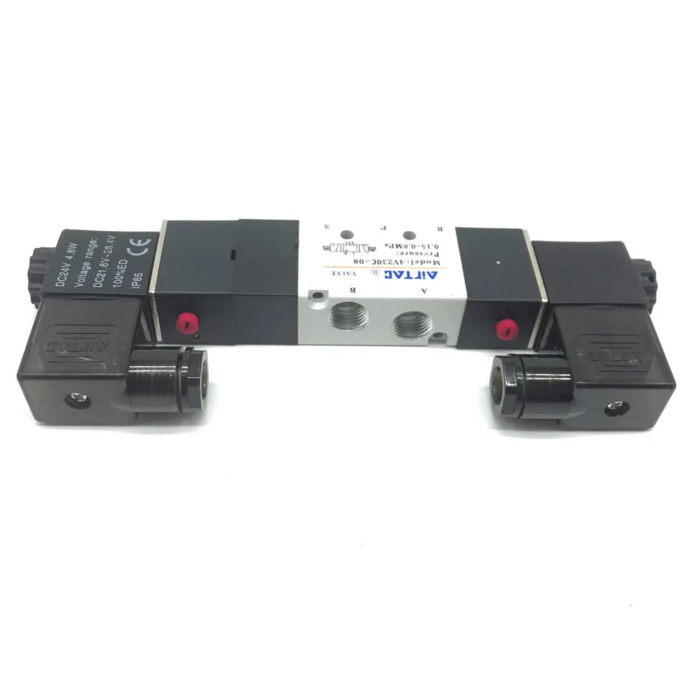 1X1/4 ''порты 4V230C 08 220VAC 3 позиционный 5 воздушный электромагнитный клапан|solenoid valve